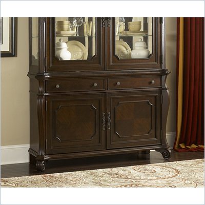 Hillsdale Grandover Buffet Server And Hutch in Dark Cherry