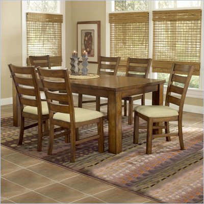 Hillsdale Hemstead 7 Piece Dining Table Set in Dark Oak