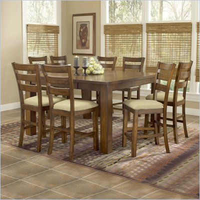 Hillsdale Hemstead 5 Piece Counter Height Dining Table Set in Dark Oak