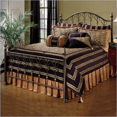 Hillsdale Huntley Metal Panel Bed in Dusty Bronze Finish