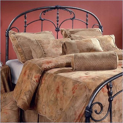Hillsdale Jacqueline King Size Metal Headboard in Antique Dark Gray