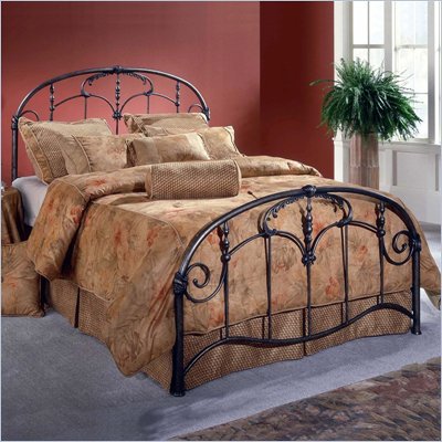 Hillsdale Jacqueline Metal Panel Bed in Antique Dark Gray Finish