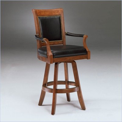 Hillsdale Kingston 30 Inch Game Swivel Leather Back Bar Stool