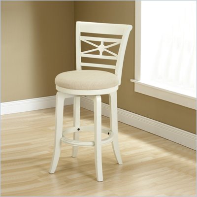 Hillsdale Kingstown 30 Inch Swivel Bar Stool in White