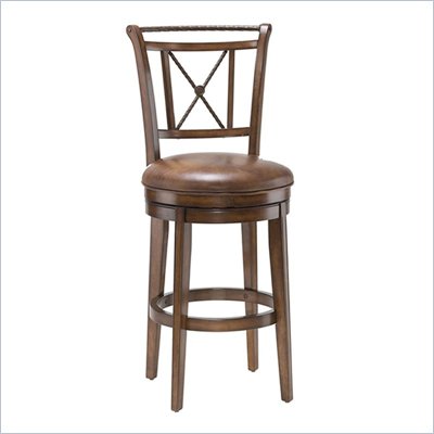 Hillsdale Lemans 26 Inch Swivel Counter Stool In Distressed Medium Brown Cherry