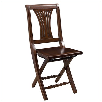 Hillsdale Loreto Folding Chair in Mahogany Finish