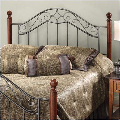 Hillsdale Martino Metal Headboard in Cherry and Silver