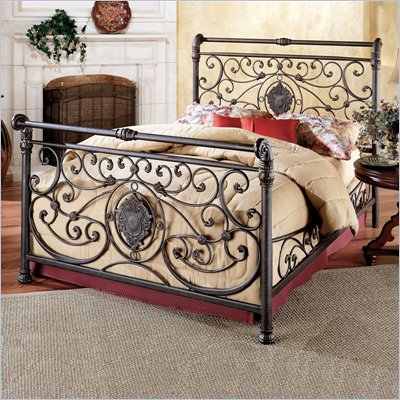 Hillsdale Mercer Metal Sleigh Bed in Antique Brown Finish