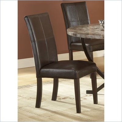 Parsons Chairs Leather on Hillsdale Monaco Leather Side Parson Chair In Matte Espresso  Set Of 2