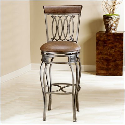 Hillsdale Montello 28 Inch Counter Height Swivel Faux Leather Bar Stool