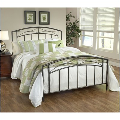 Hillsdale Morris Metal Panel Bed in Sand Silver