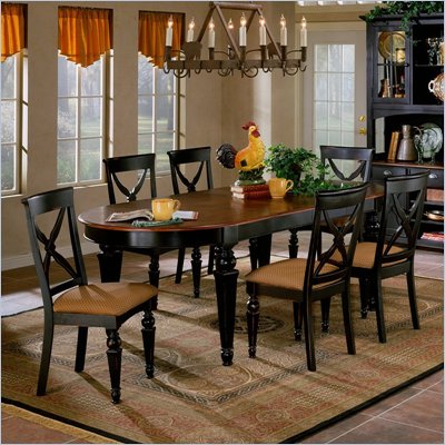 Hillsdale Northern Heights 5 Piece Oval Dining Table Set in Black and Cherry Finish