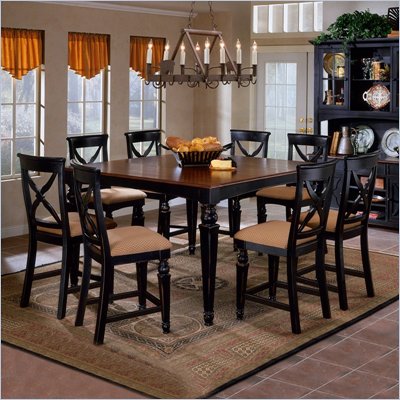 Hillsdale Northern Heights 5 Piece Dining Set with Counter Height Table in Black and Cherry Finish