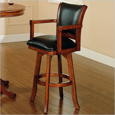 Hillsdale Park View 30" Swivel Arm Bar Stool in Medium Brown Oak
