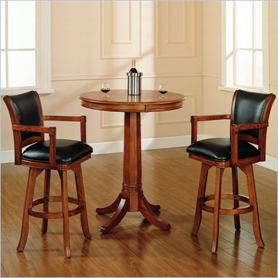 Hillsdale Park View 3 Piece Pub Table with Stools in Medium Brown Oak