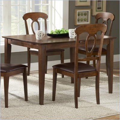 Hillsdale Plainview Rectangular Wood Top Casual Dining Table in Brown Finish