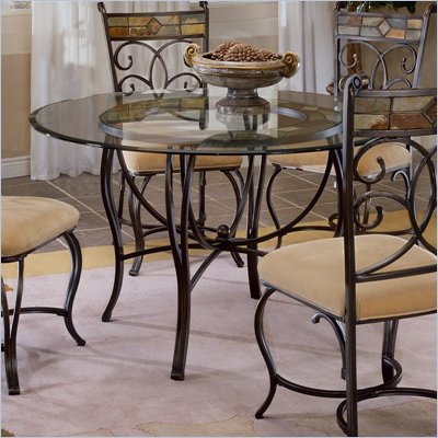 Metal Dining Furniture on Hillsdale Pompei Metal Casual Dining Table In Black Gold Finish