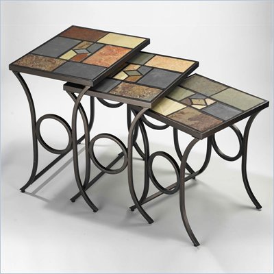 Hillsdale Pompei Slate Top Nesting Tables