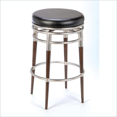 Hillsdale Salem 26"H Counter Height Backless Swivel Bar Stool in Black
