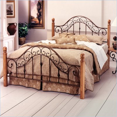 Hillsdale San Marco Metal Poster Bed in Brown Rust Copper Finish