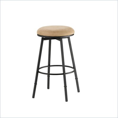 Hillsdale Sanders Black Adjustable Backless Bar Stool