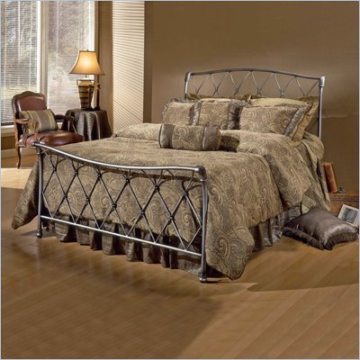 Hillsdale Silverton Metal Sleigh Bed in Bronze Pewter Finish