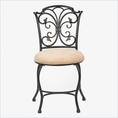 Hillsdale Sparta Vanity Stool in Black Gold Finish