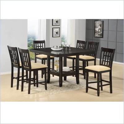 Hillsdale Tabacon 7 Piece Counter Height Dining Set in Cappuccino
