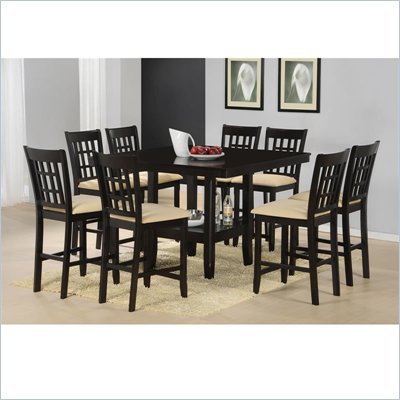 Hillsdale Tabacon 9 Piece Counter Height Dining Set in Cappuccino