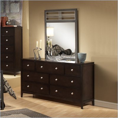 Hillsdale Banyan-Brookland-Tiburon Double Dresser and Mirror Set in Espresso