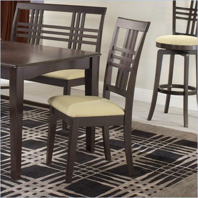 Hillsdale Tiburon Fabric Side Chair in Dark Brown Espresso Finish (Set of 2)