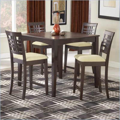 Hillsdale Tiburon 5 Piece Counter Height Table Set in Espresso