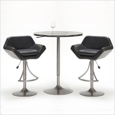 Hillsdale Valencia 3 Piece Pub Table Set with Bar Stools in Oyster Grey