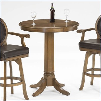 Hillsdale Warrington Round Bar Height Pub Table in Rich Cherry