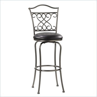 Hillsdale Wayland 24'' Swivel Counter Stool in Dark Pewter
