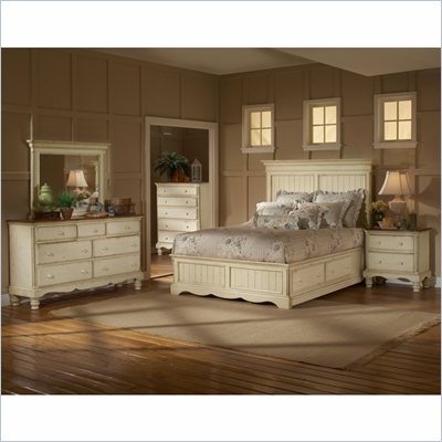 Hillsdale Wilshire 5 Piece Bedroom Set in Antique White
