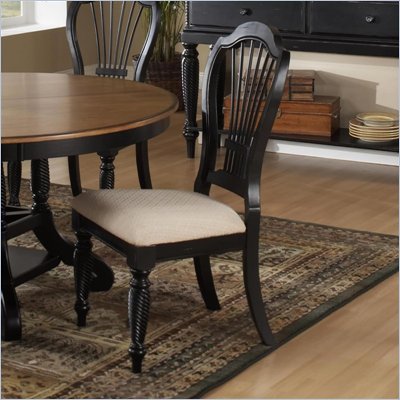 Hillsdale Wilshire Fabric Side Chair in Black Finish (Set of 2)