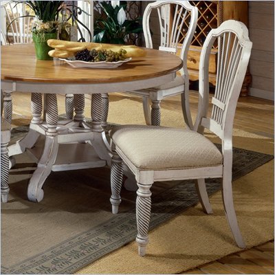 Hillsdale Wilshire Fabric Side Chair in Antique White (Set of 2)