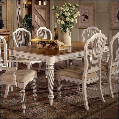 Hillsdale Wilshire Rectangular Casual Dining Table in Antique White Finish