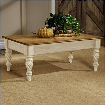 Hillsdale Wilshire Distressed Rectangular Cocktail Table in Antique White Finish