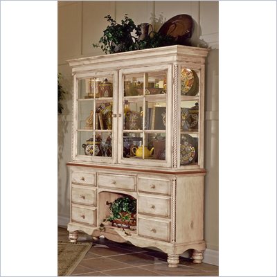 Hillsdale Wilshire Buffet and Hutch in Antique White Finish