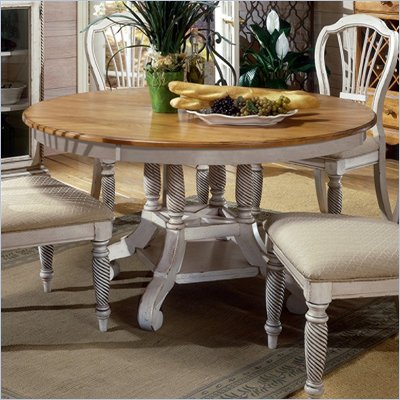 Hillsdale Wilshire  Round Casual Dining Table in White Finish