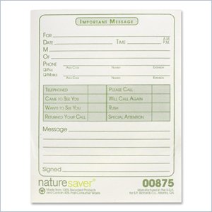Nature Saver Recycled While You Were Out Message Pad
