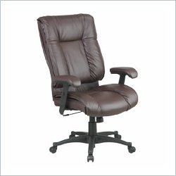 Office Star WorkSmart EX9382 Deluxe Executive High Back Leather Chair