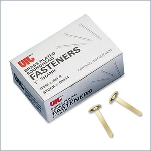OIC Brass Plated Roundhead Fasteners