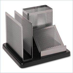 Rolodex Distinctions Wood Base Desk Organizer