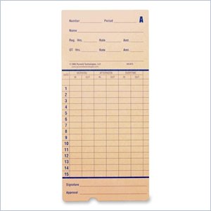 Pyramid Time Card for 2600 Time Recorders