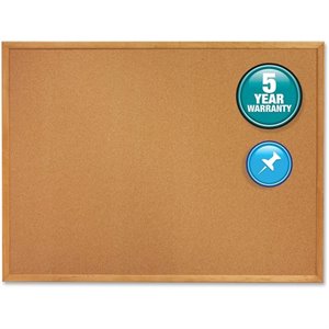 Quartet Oak Frame Cork Bulletin Board