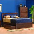 ADD TO YOUR SET: Atlantic Furniture Brooklyn Platform Bed with Flat Panel Footboard in Antique Walnut