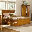 ADD TO YOUR SET: Atlantic Furniture Monterey Platform Bed with Raised Panel Footboard in Caramel Latte
